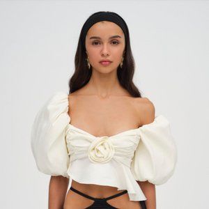 NWT: For Love And Lemons Judith Crop Blouse
